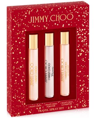 Jimmy Choo 3 Pcs Mini Set For Women: I Want Choo 0.33 Oz Eau De Parfum Spray + I Want Choo Forever 0.33 Oz Eau De Parfum Spray + I Want Choo Le Parfum 0.33 Oz Parfum Spray