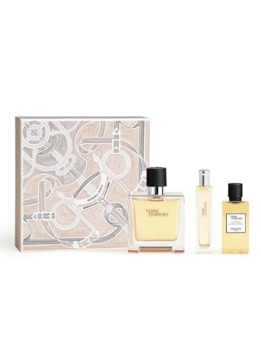 Hermes Terre D'hermes Pure Perfume 3 Pcs Set For Men: 2.5 Parfum Spray + 0.5 Oz Parfum Spray + 1.35 Hair And Body Shower Gel