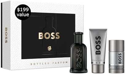 Hugo Boss Bottled Parfum 3 Pcs Set For Men: 3.3 Parfum Spray +3.3 Shower Gel + 2.4 Deodorant Stick