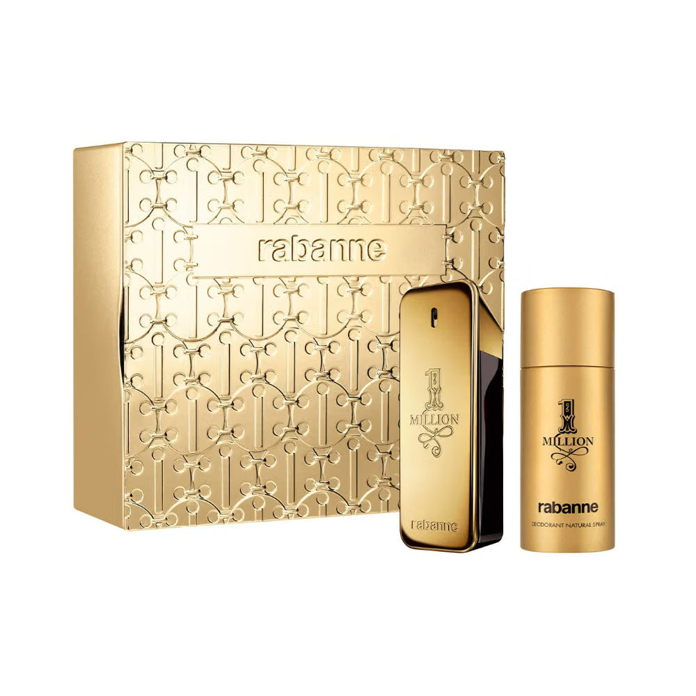 Paco Rabanne One Million 2 Pcs Set For Men: 1.7 Eau De Toilette Spray + 2.3 Deodorant Stick