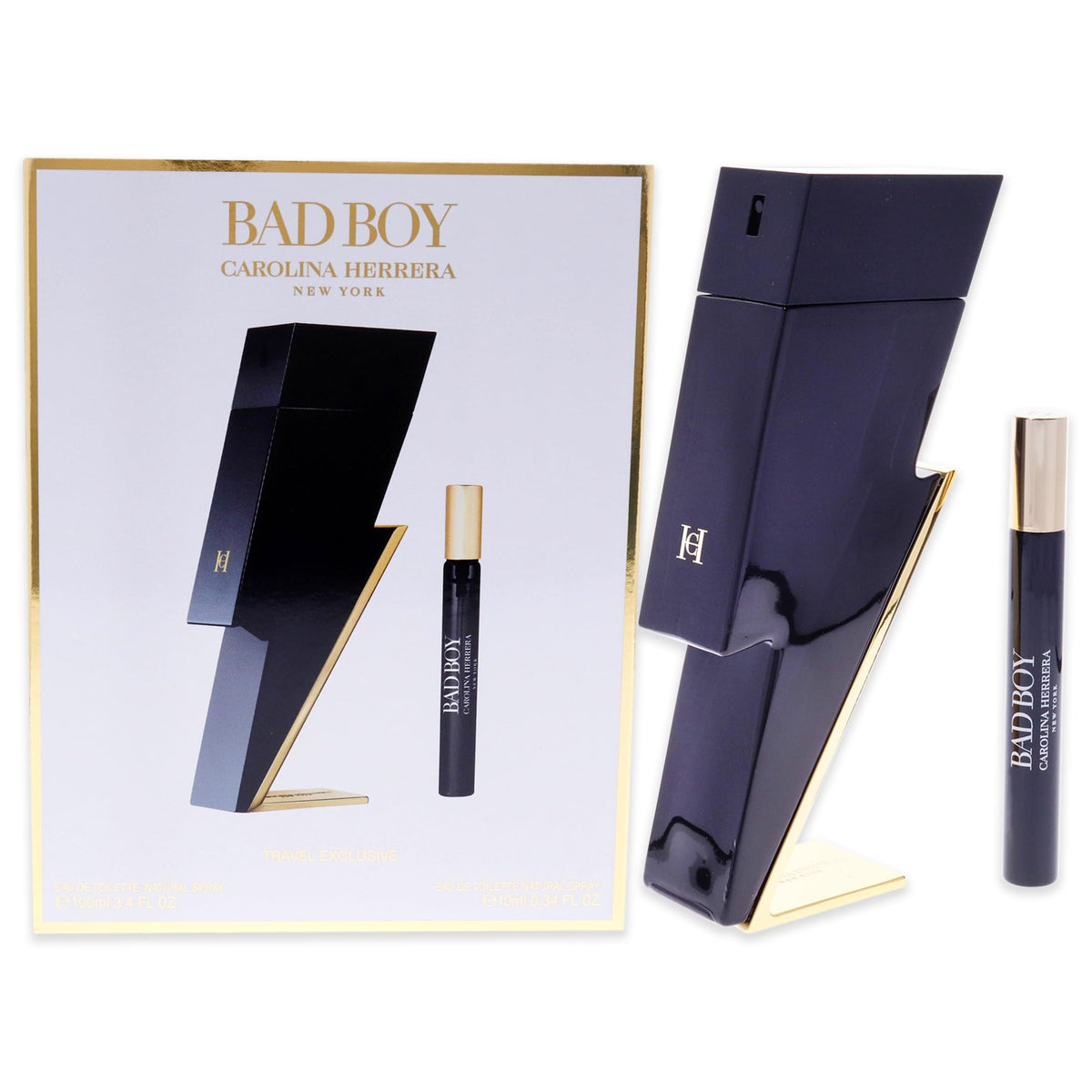 Carolina Herrera Bad Boy 2 Pcs Set: 3.4 Eau De Toilette Spray+ 0.34 Eau De Toilette Spray