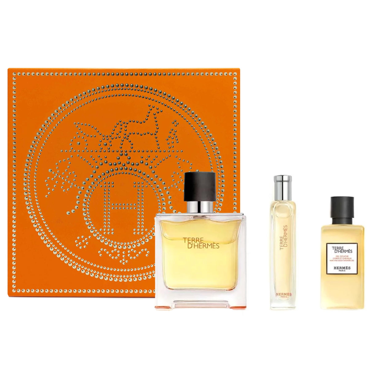 Hermes Terre D'hermes 3 Pcs Set For Men: 3.3 Eau De Toilette Spray + 0.5 Eau De Toilette Spray + 1.3 Shower Gel