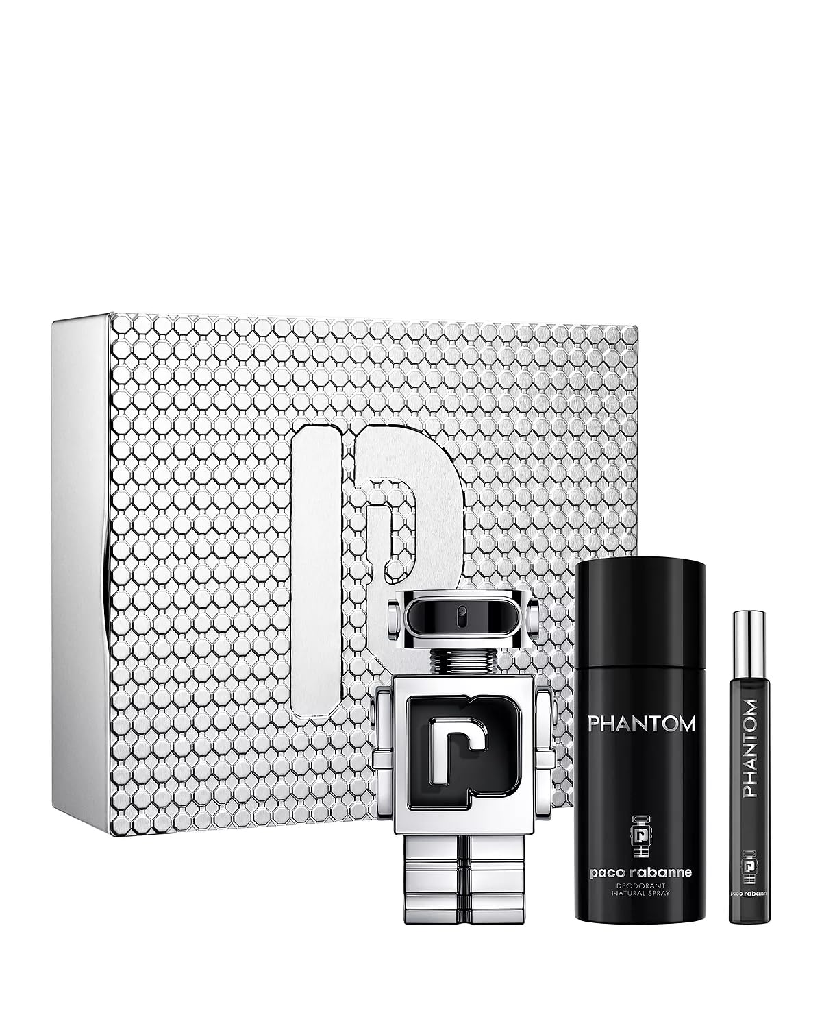 Paco Rabanne Phantom 2 Pcs Set For Men: 5.1 Eau De Toilette Spray + 0.33 Eau De Toilette Spray