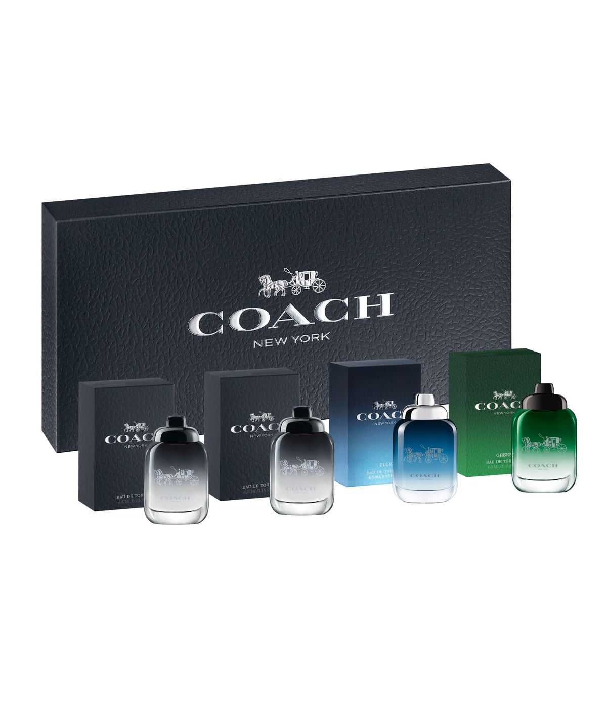 Coach 4 * 4.5 Ml Mini Set For Men: Coach New York Eau De Toilette + Coach Blue Eau De Toilette + Coach Green Eau De Toilette + Coach For Men Eau De Parfum