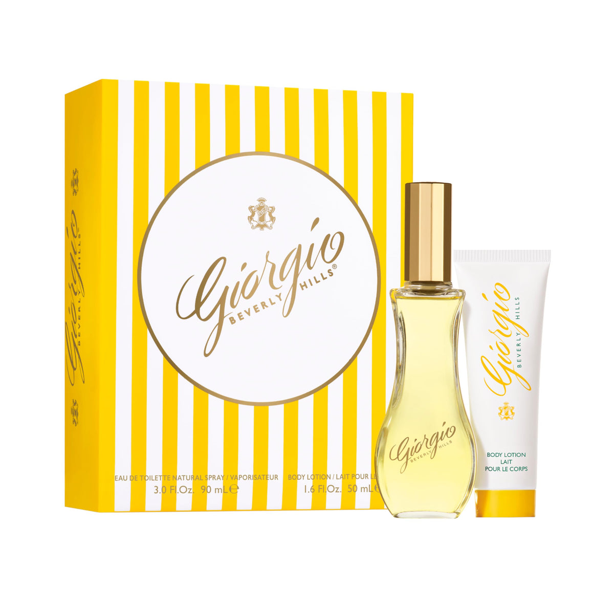 Giorgio Yellow 2 Pcs Set For Women: 3 Oz Eau De Toilette Spray+ 1.6 Body Lotion.