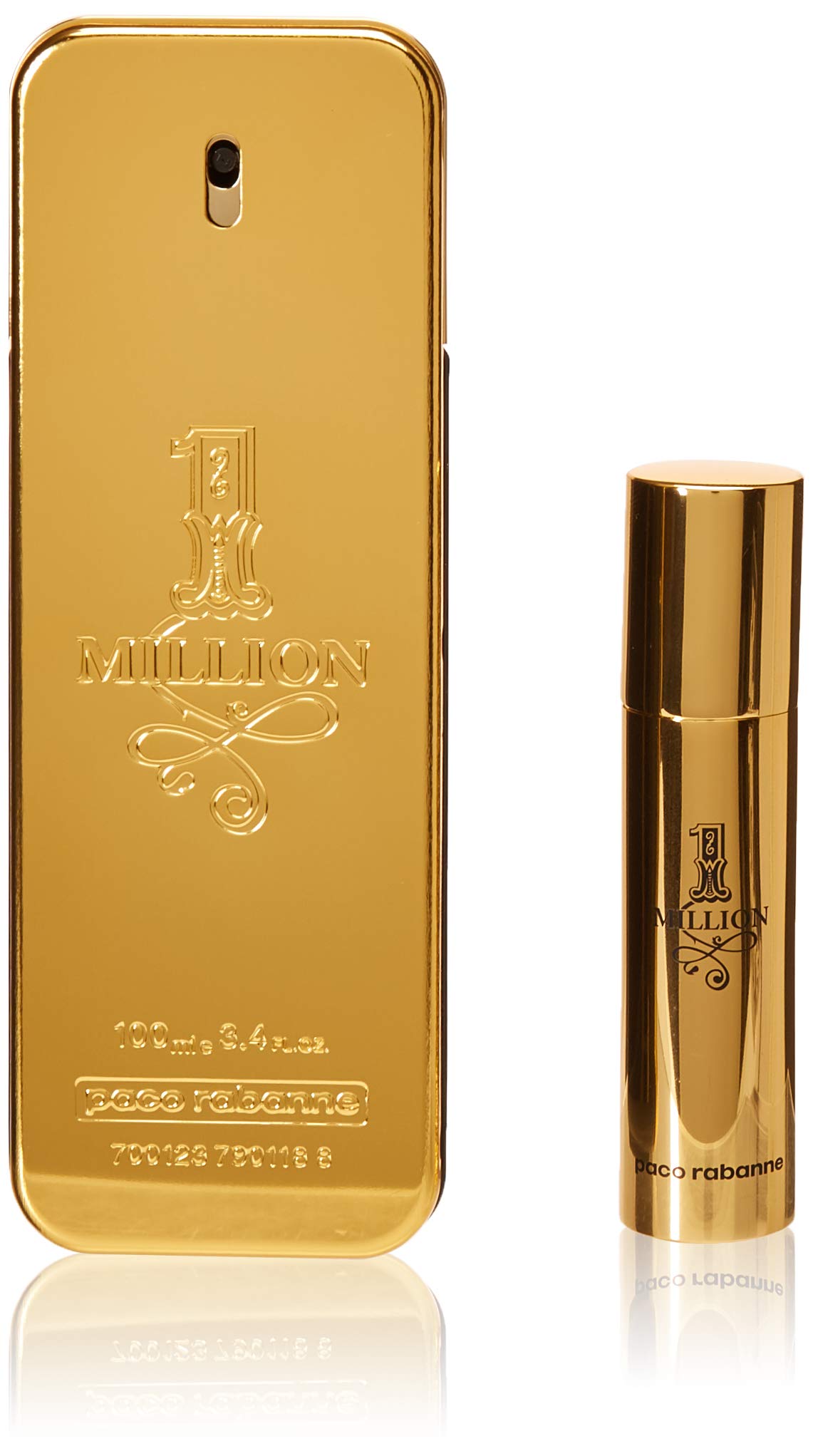 Paco Rabanne One Million 2 Pcs Set For Men: 3.4 Eau De Toilette Spray + 0.34 Eau De Toilette Spray