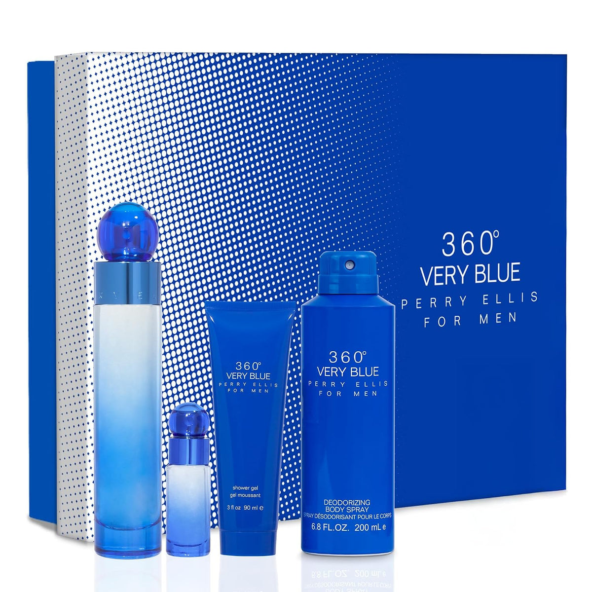 PE19.4078.90
844061016767
360 4 Pcs Set For Men: 3.4 Eau De Toilette Spray + 6 Oz Body Spray + 3 Oz Shower Gel + 0.25 Eau De Toilette Spray