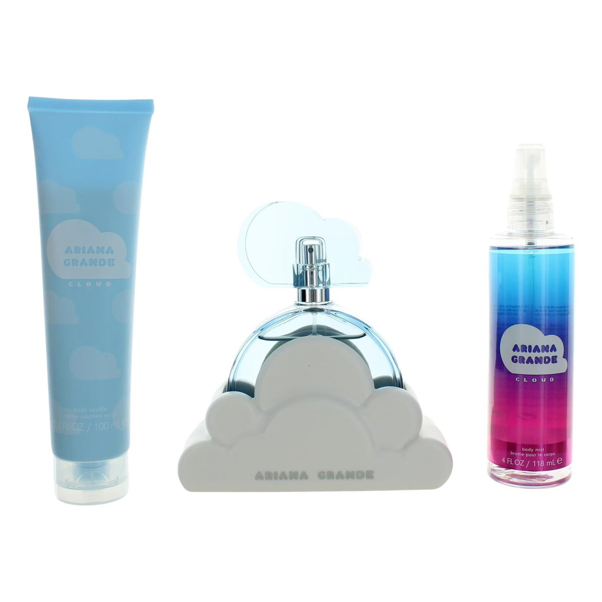 Ariana Grande Cloud 3 Pcs Set: 3.4 Eau De Parfum Spray + 4 Oz Body Mist + 3.4 Body Cream