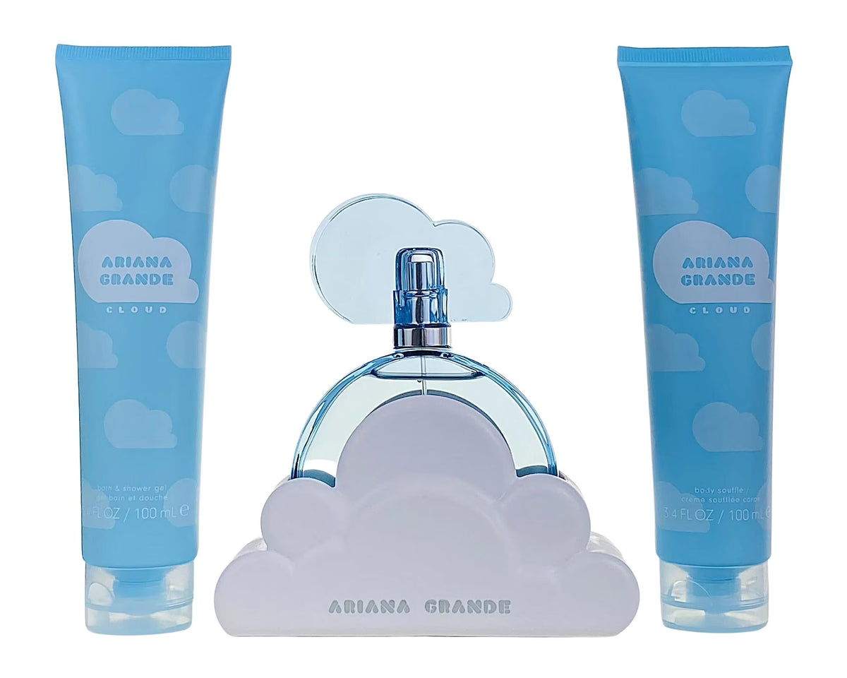 Ariana Grande Moonlight 3 Pcs Set For Women: 3.4 Eau De Parfum Spray + 3.4 Bath And Shower Gel + 3.4 Body Souffle