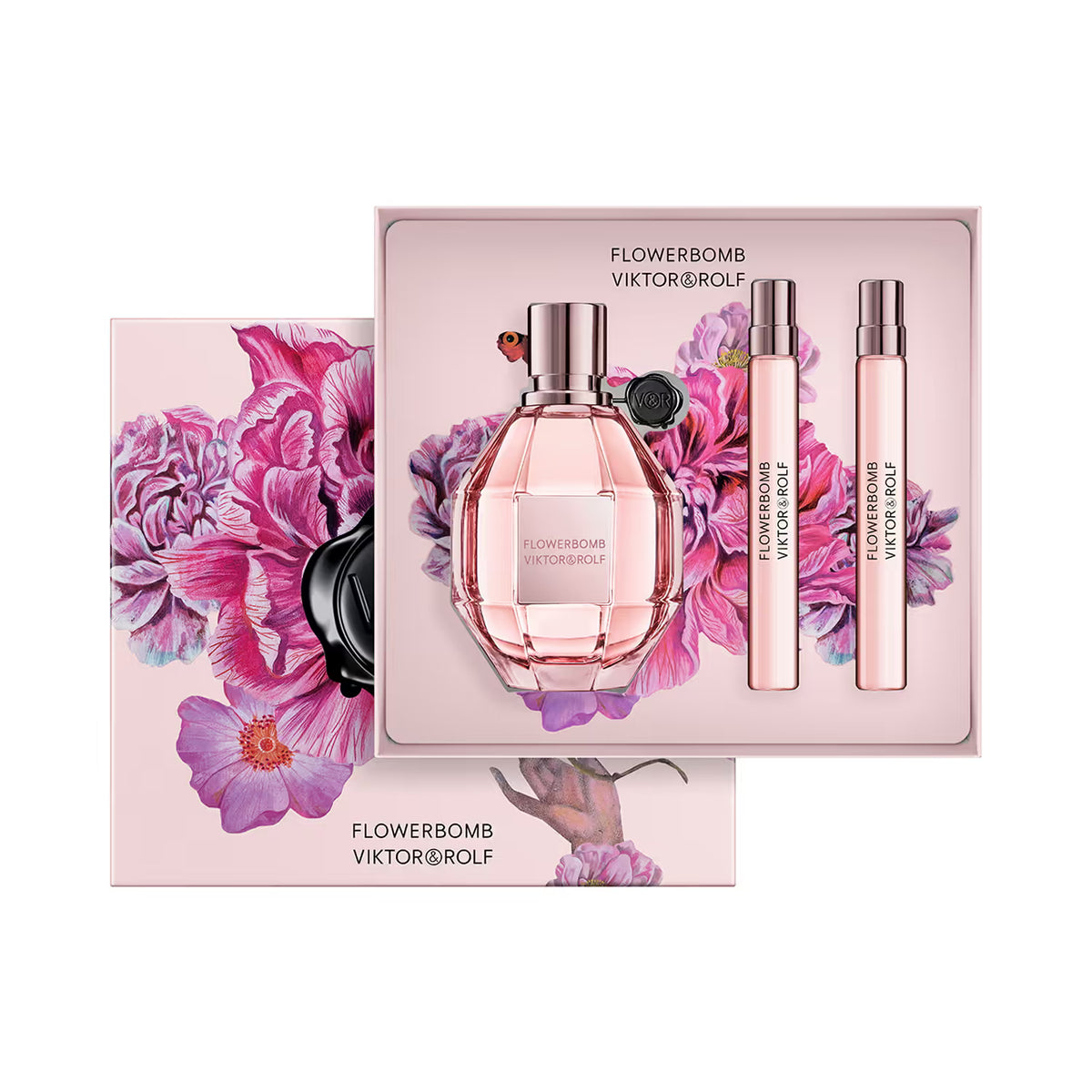 Flowerbomb 3 Pcs Set For Women: 1 Oz Eau De Parfum Spray + Bomblicious 1.7 Body Lotion + Bomblicious 1.36 Body Cream