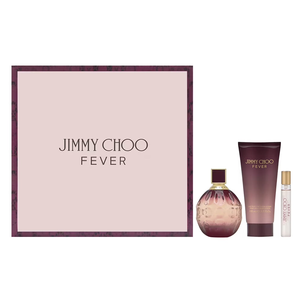 Jimmy Choo 3 Pcs Set For Women: 3.3 Eau De Parfum Spray + 0.25 Eau De Parfum Spray + 3.3 Body Lotion....