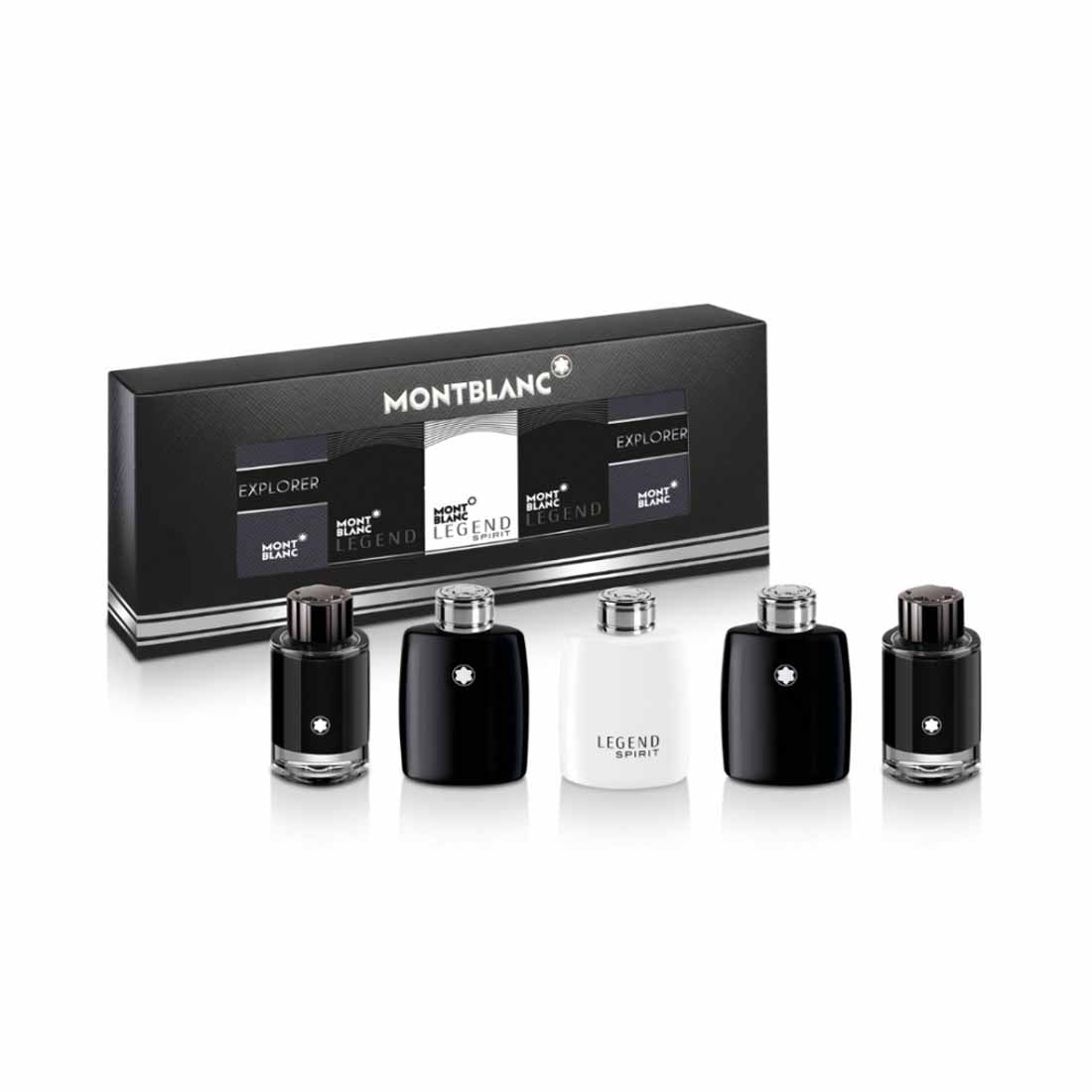 Mont Blanc 5 * 4.5 Ml Mini Set For Men: Explorer Eau De Parfum+ Explorer Extreme Parfum + Legend Eau De Toilette + Legend Blue Eau De Parfum + Legend Spirit Eau De Toilette