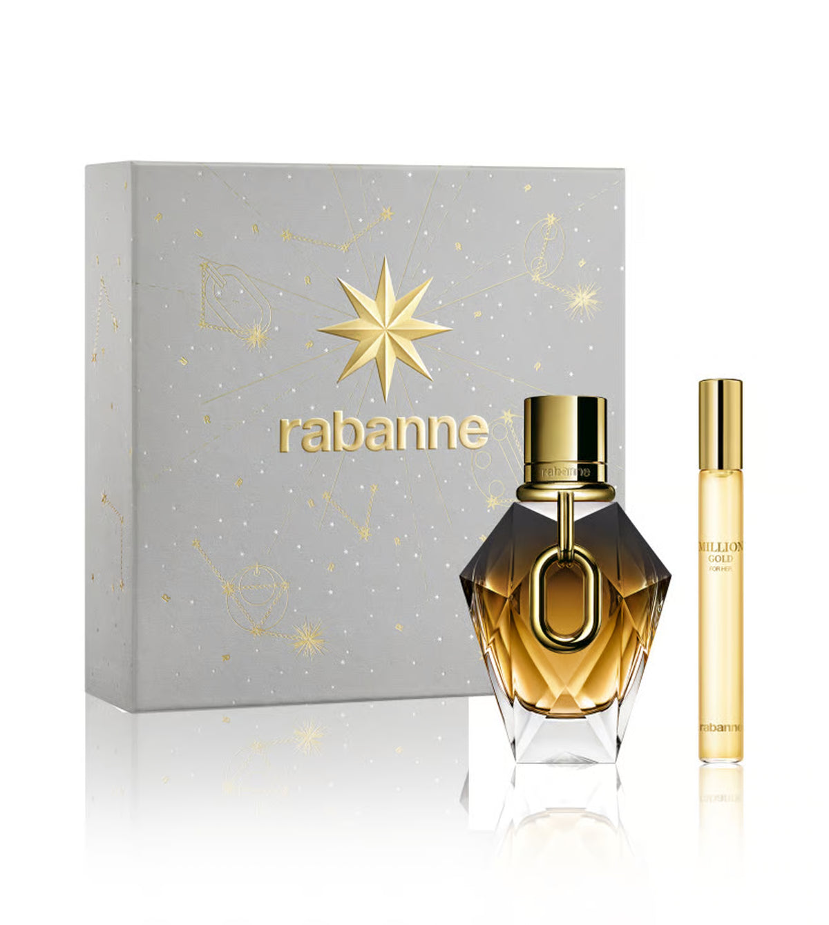 Paco Rabanne Million Gold 2 Pcs Set For Women: 1.7 Eau De Parfum Spray + Eyephoria 0.15 Mascara