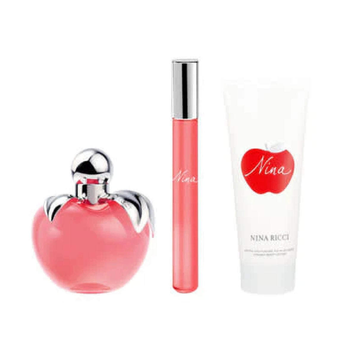 Nina Ricci Nina 3 Pcs Set For Women: 2.7 Eau De Toilette Spray+ 0.34 Eau De Toilette Roll-on + 2.5 Body Lotion