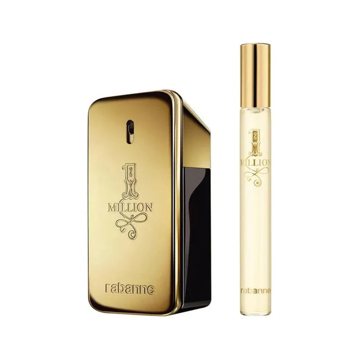 Paco Rabanne One Million 2 Pcs Set For Men: 1.7 Eau De Toilette Spray + 0.34 Eau De Toilette Spray.
