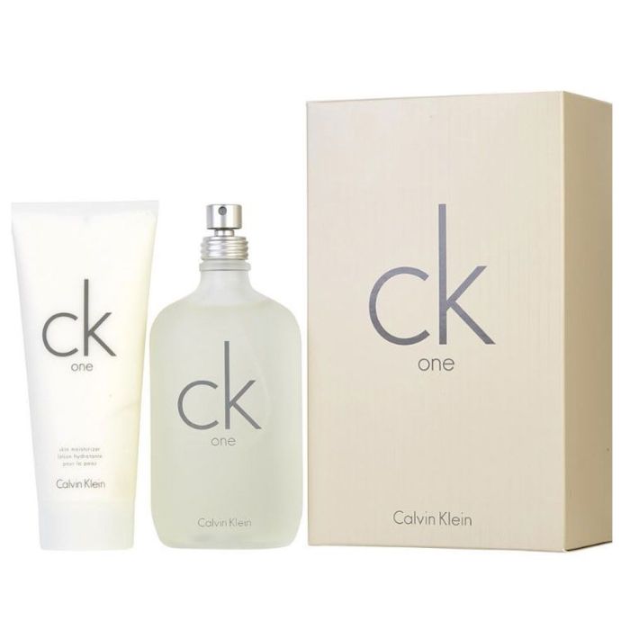 CK ONE by Calvin klien 2 PCS SET: (6.7oz EDT SPRAY + 6.7oz B /L) for MEN
