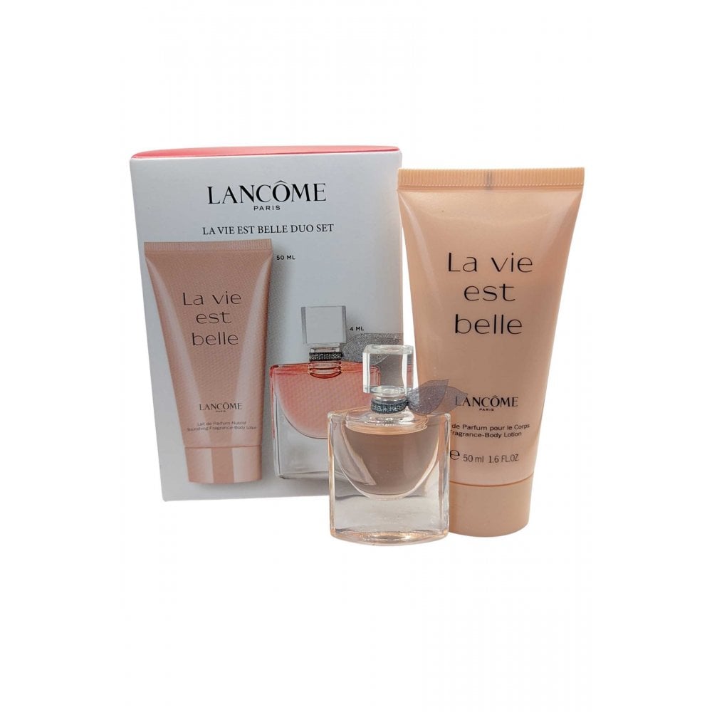 Lancome La Vie Est Belle 2 Pcs Set For Women: 4 Ml Eau De Parfum Mini + 1.6 Body Lotion