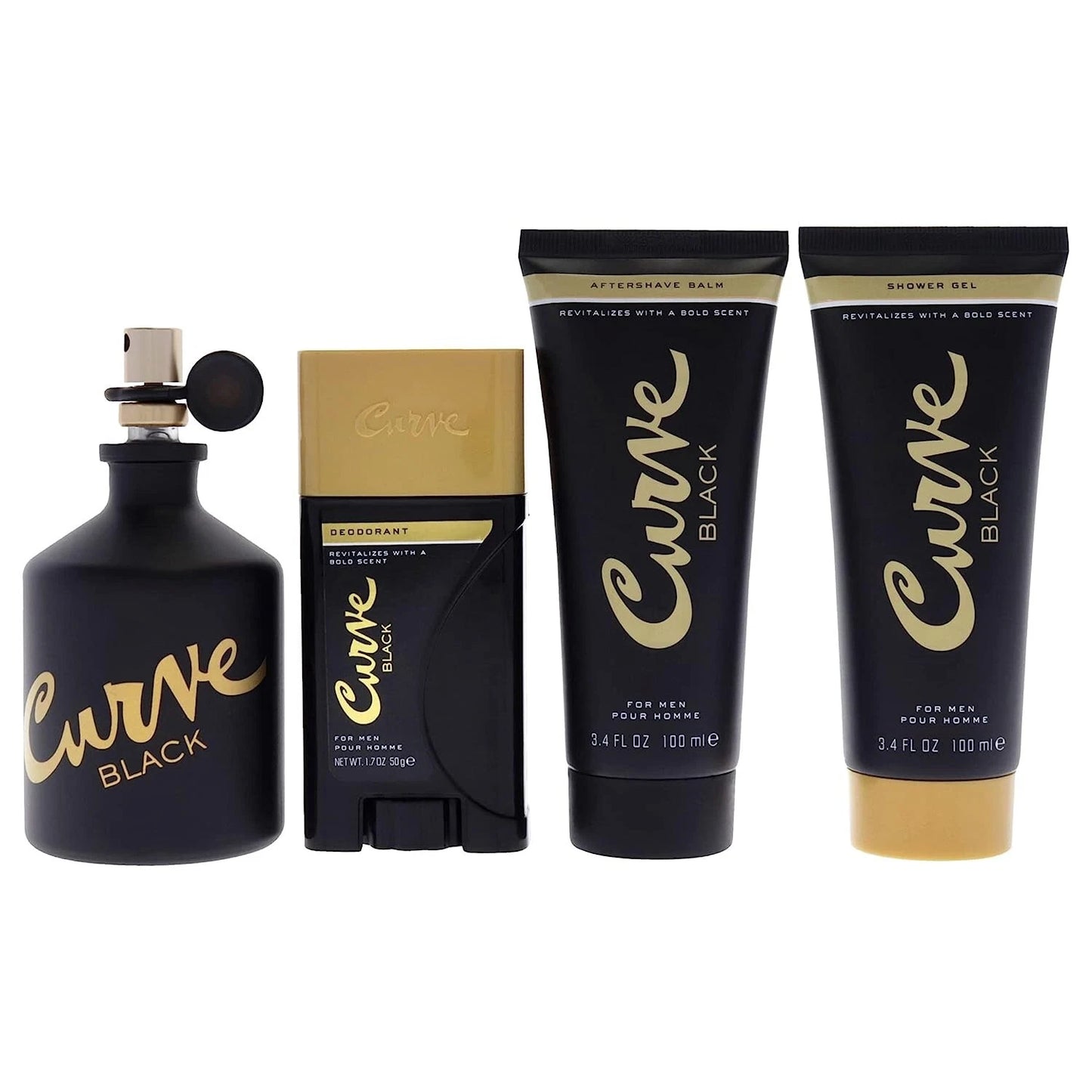 LC288504
719346841610
Curve Black 4 Pcs Set For Men: 4.2 Cologne Spray + 1.7 Deodorant Stick + 3.4 Shower Gel + 3.4 Aftershave Balm